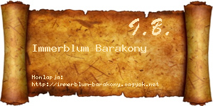 Immerblum Barakony névjegykártya